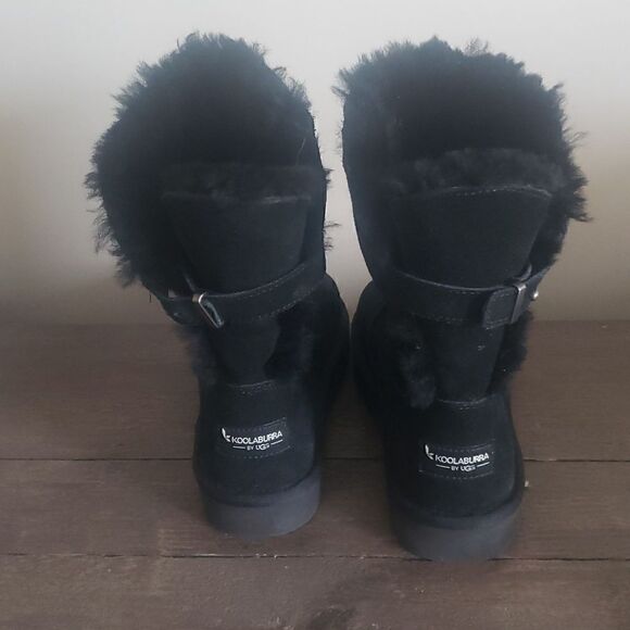 KOOLABURRA BY UGG Womens REMLEY 1105792 Black Suede Buckle Boots Size 6 - Picture 2 of 10